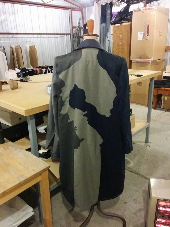 The design lines on the back of the coat are taken directly from a map of Warrnambool's two rivers - the Hopkins and the Merri.  Picture: Jack Hancock.  