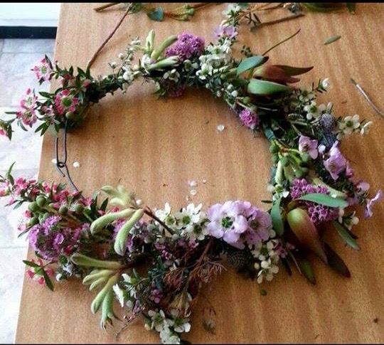 Carly Clifford, granddaughter of Kath Hayes, lives at the back of Fletcher Jones and she made this beautiful flower crown for Julie Eagles to wear in the FJ Community Parade in 2016 