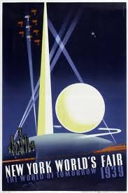 The Trylon and Persiphere from a poster advertising the 1939 New York World Fair.  Image shared by Carol Altmann