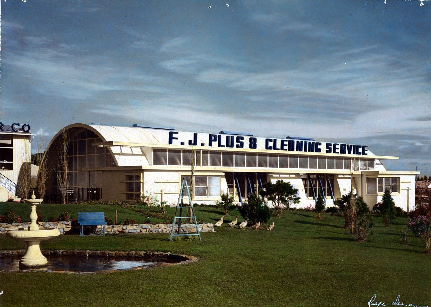 Dry Cleaning and Aftersales exterior, Pleasant Hill 1953.  Photo: Ralph Illidge