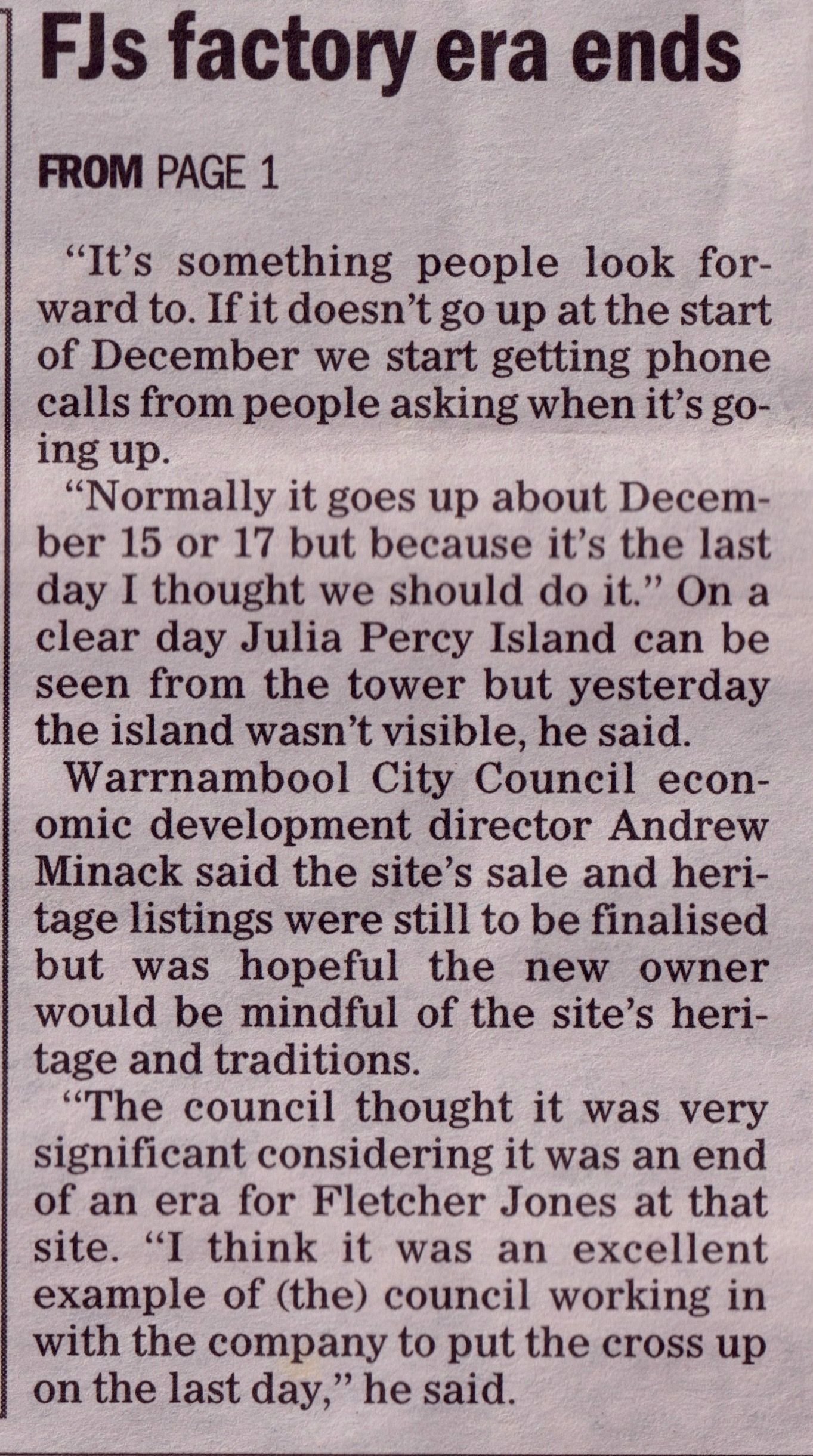 continued from page 1 Warrnambool Standard Saturday November 26, 2005.