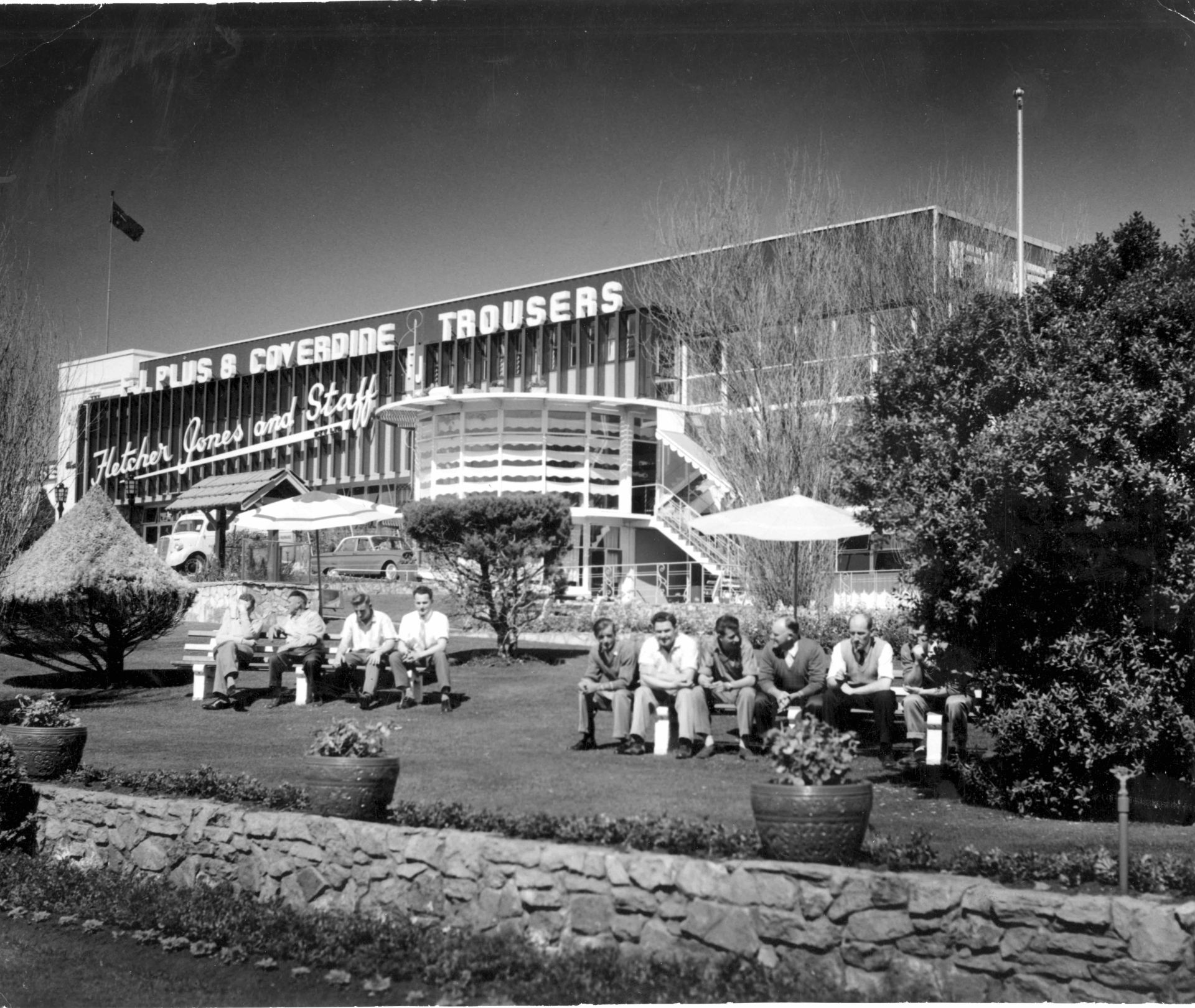 Workers enjoying the gardens at lunchtime 1962.  Photo: Jones Family Collection