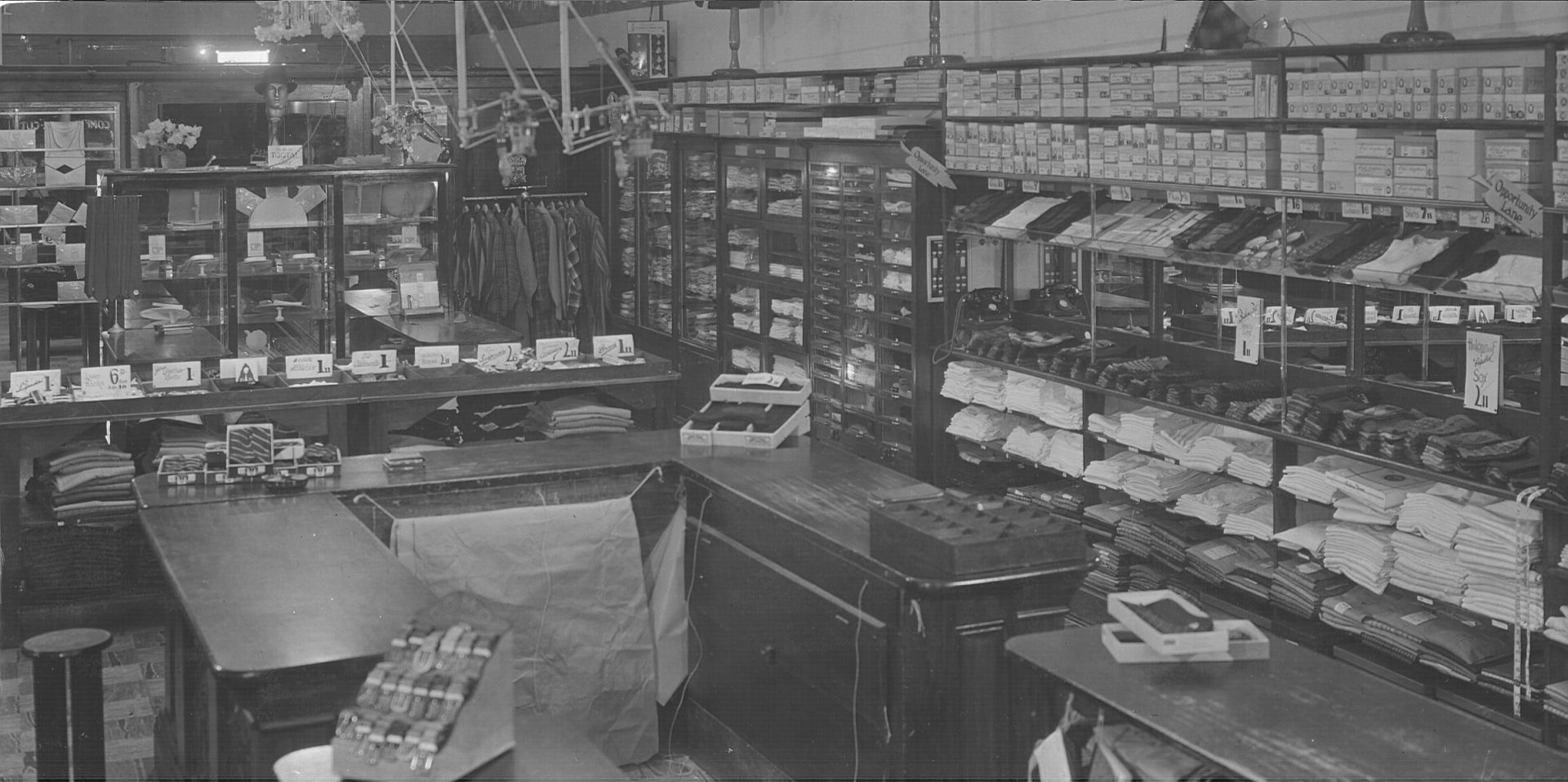Inside the Man's shop in the late 30s.  Photo: Jones Family Collection 