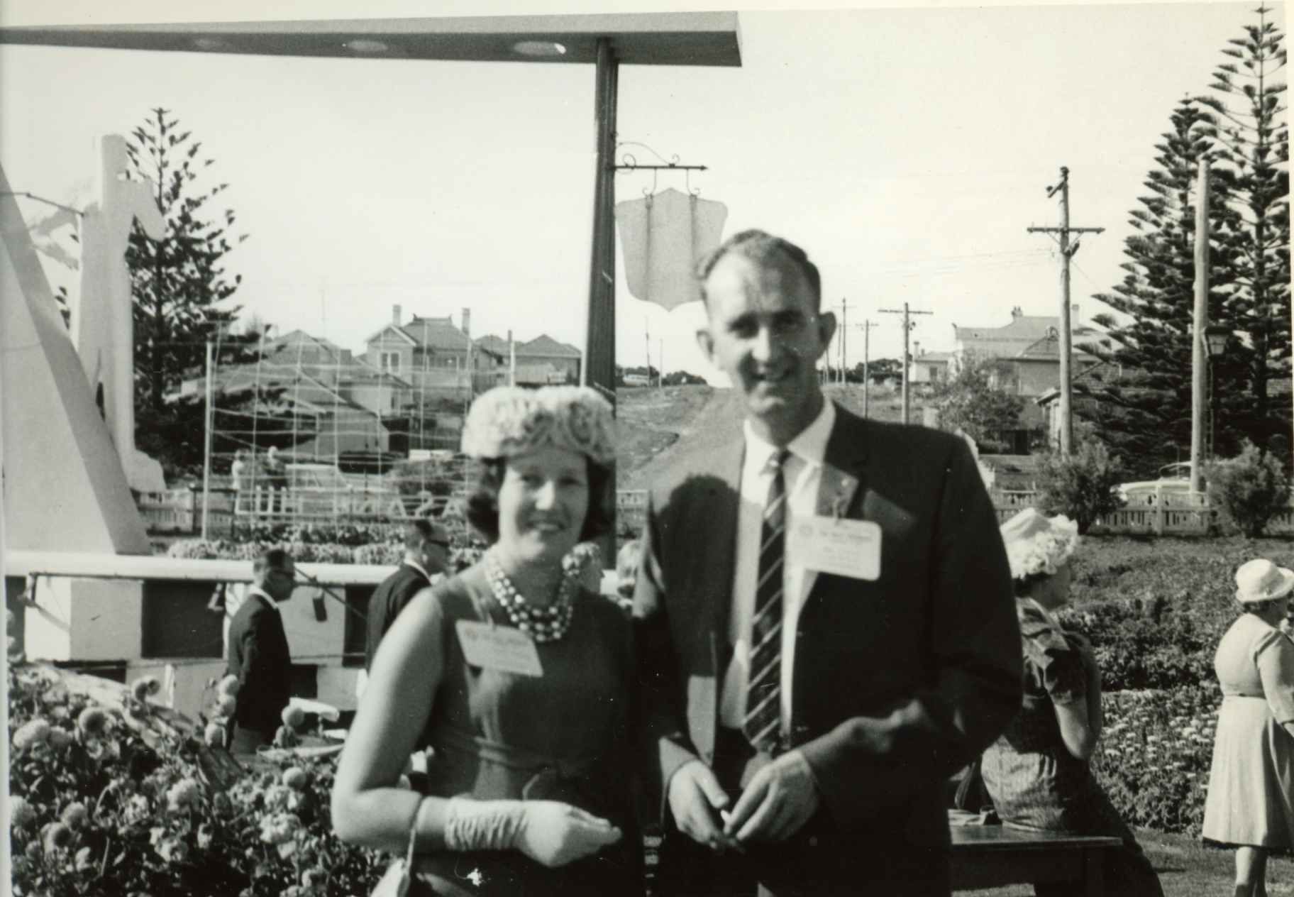 Margaret and John Thorburn attending a Rotary Conference in the Pleasant Hill gardens.  Photo: shared by David Thorburn