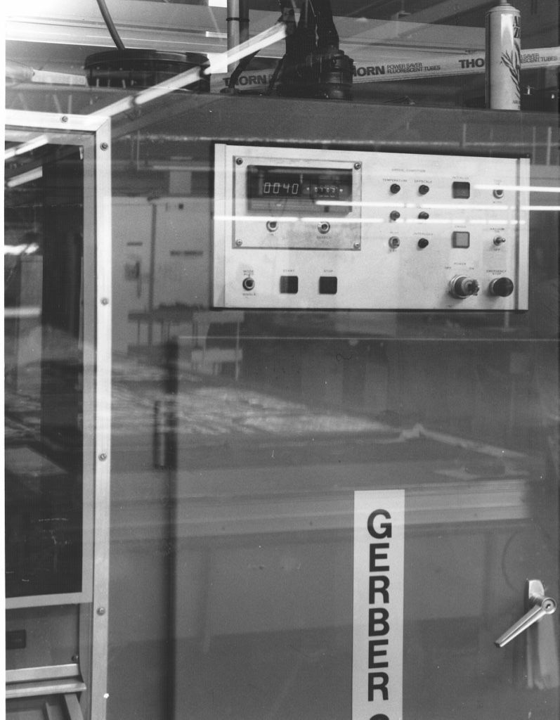 The Gerber System - a computer driven cloth cutter installed in 1975.  Photo: Jones Family Collection 