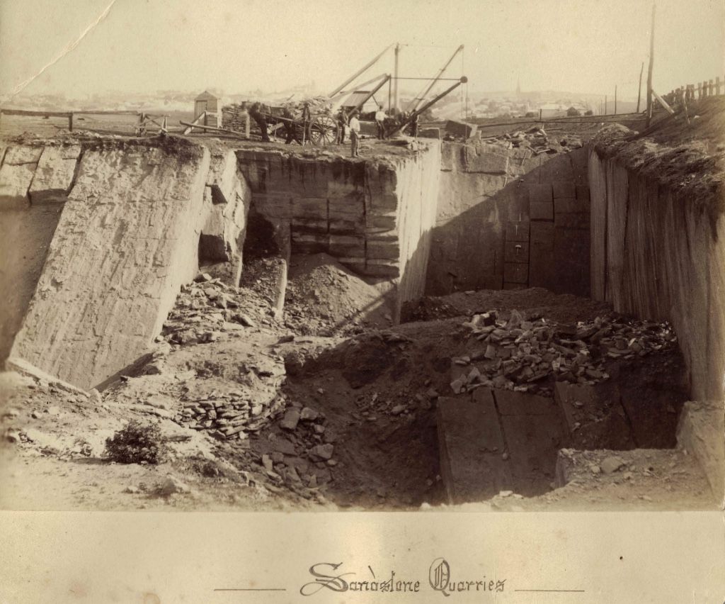 The working quarry in 1890 at the site that would become Pleasant Hill.  Image:Warrnambool and District Historical Society 