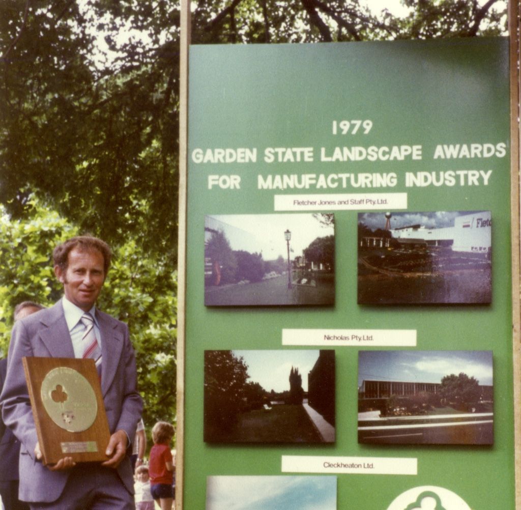 Stan Crowe receiving an award for the FJ Gardens in 1979.  Stan was the curator at the gardens for many years following Darby's death.    Photo: Stan Crowe