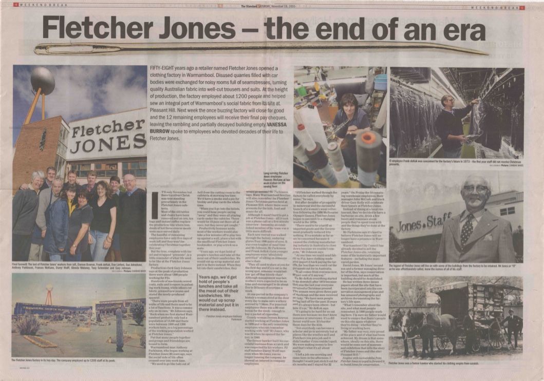 The last remaining 12 staff told their story in the Warrnambool Standard article End of An Era published in November, 2005. Thanks to Tim Carlton for sharing the article from his scrapbook.   