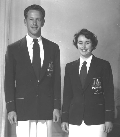 The 1956 Olympic Uniforms designed and made by FJs.  This was FJs first manufacture of women's skirts.  Photo: David Owen