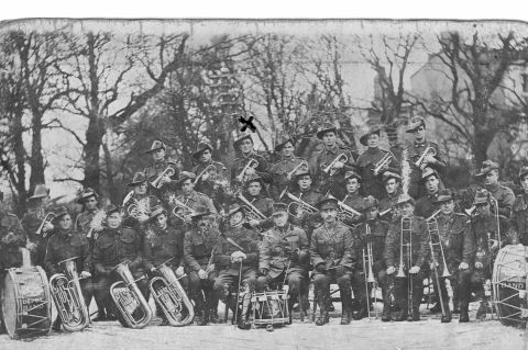 FJ with cornet in WW1 Band. Photo courtesy of Jones Family Collection