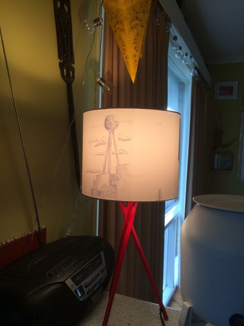 Liz gave this beautiful Silver Ball lamp to Julie Eagles, Silver Ball campaigner in December 2017.  It is in pride of place in Julie's kitchen.  