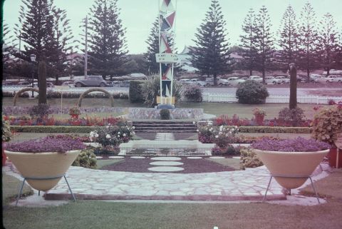 View of the FJ gardens looking towards the carpark for workers in 1963.  Photo: Lindsay Duus