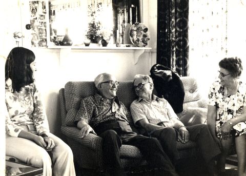 FJ relaxing with family and friends after receiving the news of his knighthood. Photo: Jones Family Collection  
