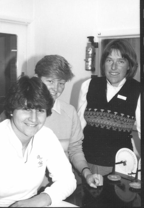 Lyn Wilson, Alison Bence and Shirley Duke in the Laboratory. Photo: Jones Family Collection