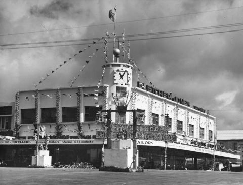 Man's Shop decorated for Florado Festival in the 40's. Photo: Jones Family Collection 