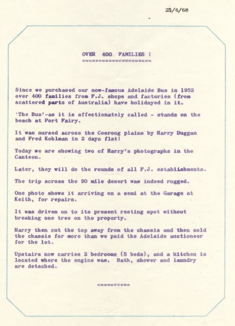FJ Staff Bulletin 1968.  Jones Family Collection 