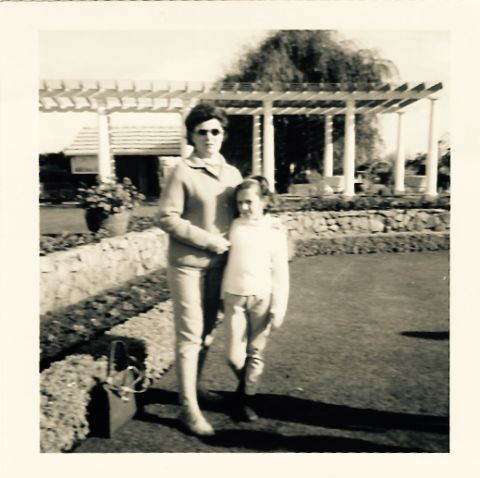Julia Blum with her mother at the FJ Gardens on the day there was one flower less!  Photo: shared by Julia Blum