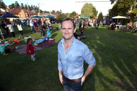 Dean Montgomery at the community Spring picnic in the FJ gardens in 2014, not long after he purchase the site in May, 2014.  Photo: Warrnambool Standard