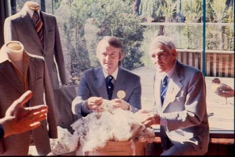 David Jones (left) at launch of Signature concept at Melbourne Zoo Pavilion.  Photo: Jones Family Collection