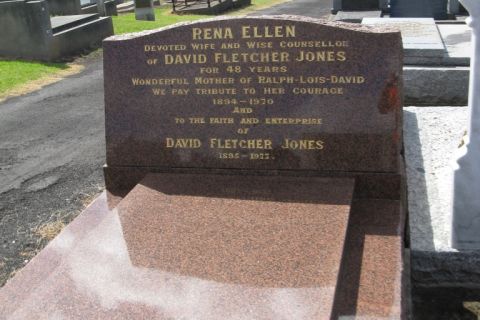 The grave of Rena Jones and Sir Fletcher Jones in the Warrnambool cemetery.  Photo: Julie Eagles 