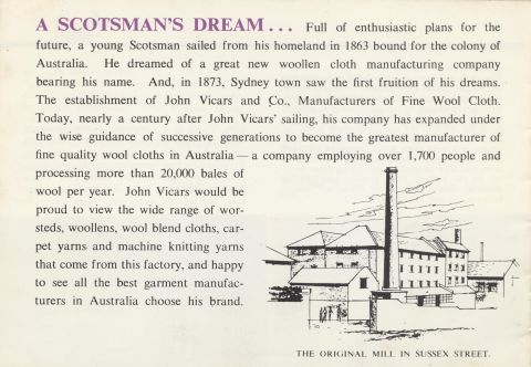 The story of Vicars Mill.  Loaned by Eleanor Anderson.  