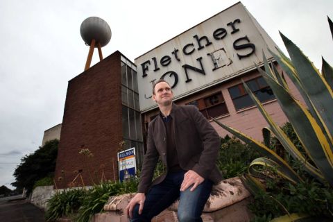 Dean Montgomery in 2014 just after he bought the derelict FJ site.  Photo: Warrnambool Standard